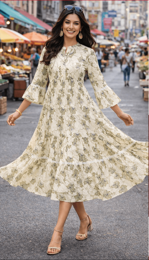 Floral Print Tiered Dress